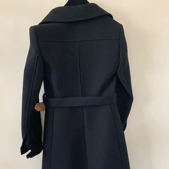 GUCCI black wool jacket large logo belt button down cuff long coat Luxury NWT - Picture 10 of 14